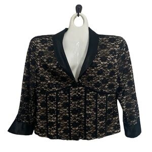 Vintage J.R. Nites by Caliendo black lace corset style blazer